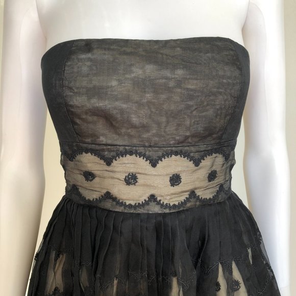 RED Valentino Silk Strapless Dress Black Sz 40, US 2 - Picture 2 of 16